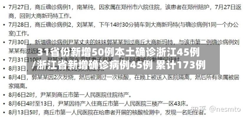31省份新增50例本土确诊浙江45例/浙江省新增确诊病例45例 累计173例-第2张图片