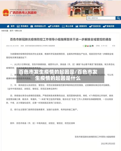 百色市发生疫情的起因是/百色市发生疫情的起因是什么-第3张图片