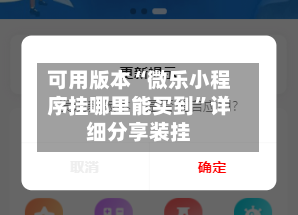 可用版本“微乐小程序挂哪里能买到	”详细分享装挂-第1张图片