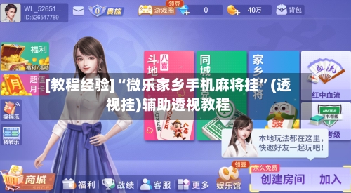 [教程经验]“微乐家乡手机麻将挂	”(透视挂)辅助透视教程-第2张图片
