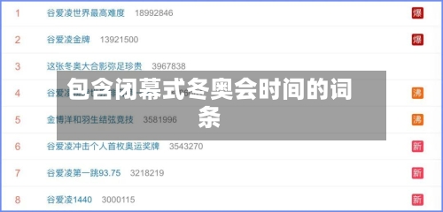 包含闭幕式冬奥会时间的词条-第1张图片