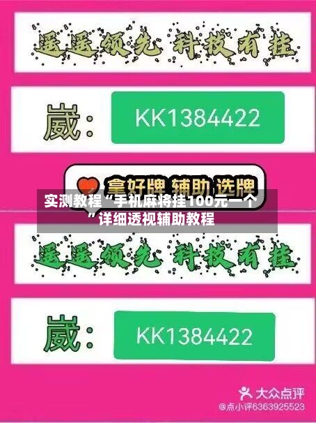 实测教程“手机麻将挂100元一个”详细透视辅助教程-第3张图片