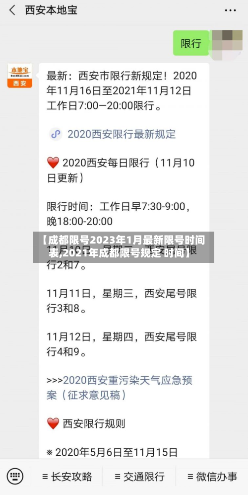 【成都限号2023年1月最新限号时间表,2021年成都限号规定 时间】-第2张图片