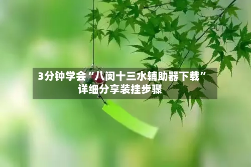 3分钟学会“八闵十三水辅助器下载”详细分享装挂步骤-第1张图片