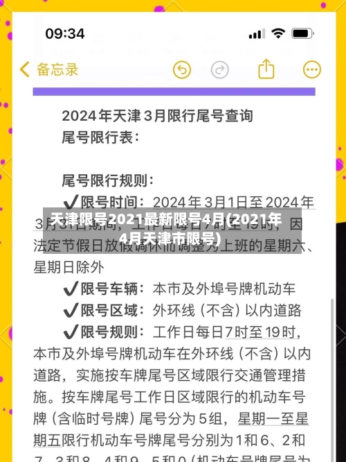 天津限号2021最新限号4月(2021年4月天津市限号)-第1张图片