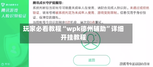 玩家必看教程“wpk德州辅助”详细开挂教程-第1张图片