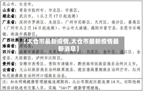 【太仓市最新疫情,太仓市最新疫情最新消息】-第1张图片