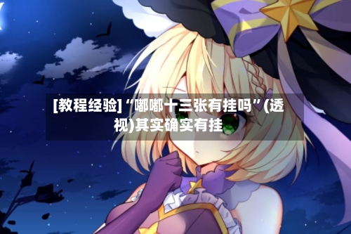 [教程经验]“嘟嘟十三张有挂吗	”(透视)其实确实有挂-第1张图片