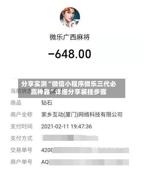 分享实测“微信小程序微乐三代必赢神器”详细分享装挂步骤-第2张图片