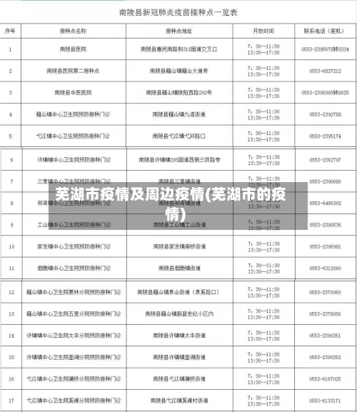 芜湖市疫情及周边疫情(芜湖市的疫情)-第2张图片