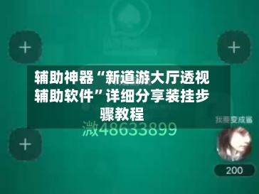 辅助神器“新道游大厅透视辅助软件	”详细分享装挂步骤教程-第1张图片