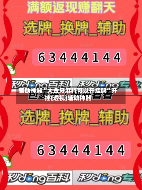 辅助神器“大金牙麻将可以开挂吗”开挂(透视)辅助神器-第2张图片