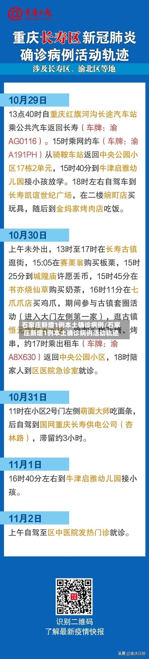 石家庄新增1例本土确诊病例/石家庄新增1例本土确诊病例活动轨迹-第2张图片