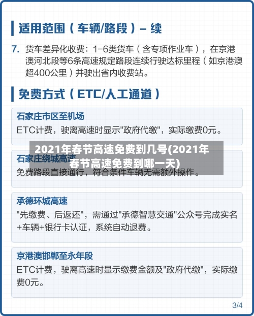 2021年春节高速免费到几号(2021年春节高速免费到哪一天)-第2张图片