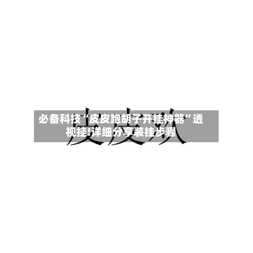 必备科技“皮皮跑胡子开挂神器”透视挂!详细分享装挂步骤-第1张图片