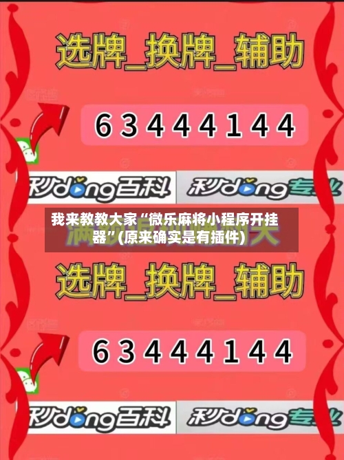 我来教教大家“微乐麻将小程序开挂器”(原来确实是有插件)-第3张图片