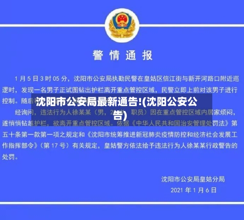 沈阳市公安局最新通告!(沈阳公安公告)-第1张图片