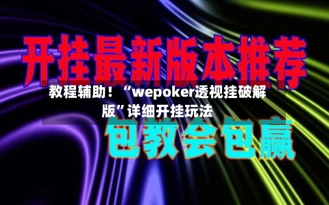 教程辅助！“wepoker透视挂破解版”详细开挂玩法-第1张图片