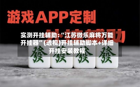 实测开挂辅助:“江苏微乐麻将万能开挂器”(透视)开挂辅助脚本+详细开挂安装教程-第3张图片