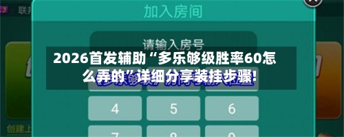 2026首发辅助“多乐够级胜率60怎么弄的”详细分享装挂步骤!-第3张图片