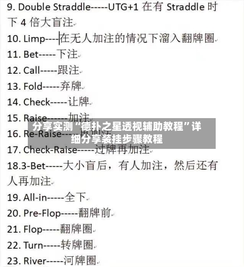 分享实测“德扑之星透视辅助教程”详细分享装挂步骤教程-第1张图片