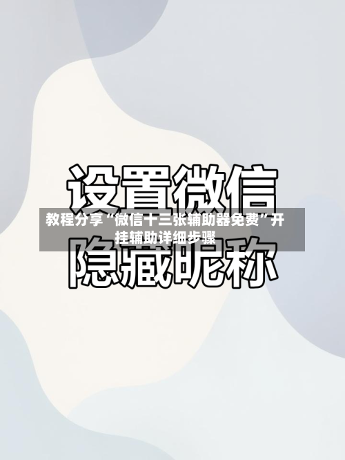 教程分享“微信十三张辅助器免费	”开挂辅助详细步骤-第3张图片