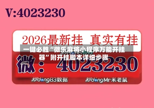 一键必胜“微乐麻将小程序万能开挂器”附开挂脚本详细步骤-第3张图片