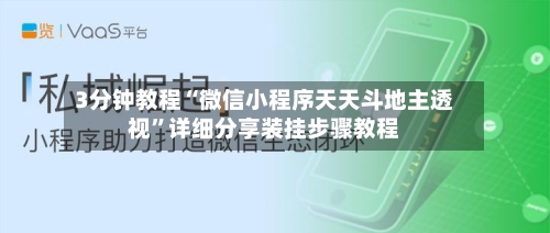 3分钟教程“微信小程序天天斗地主透视”详细分享装挂步骤教程-第1张图片