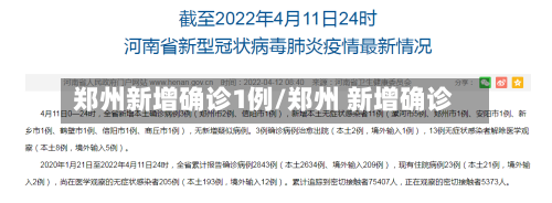 郑州新增确诊1例/郑州 新增确诊-第1张图片