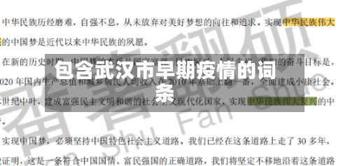 包含武汉市早期疫情的词条-第1张图片