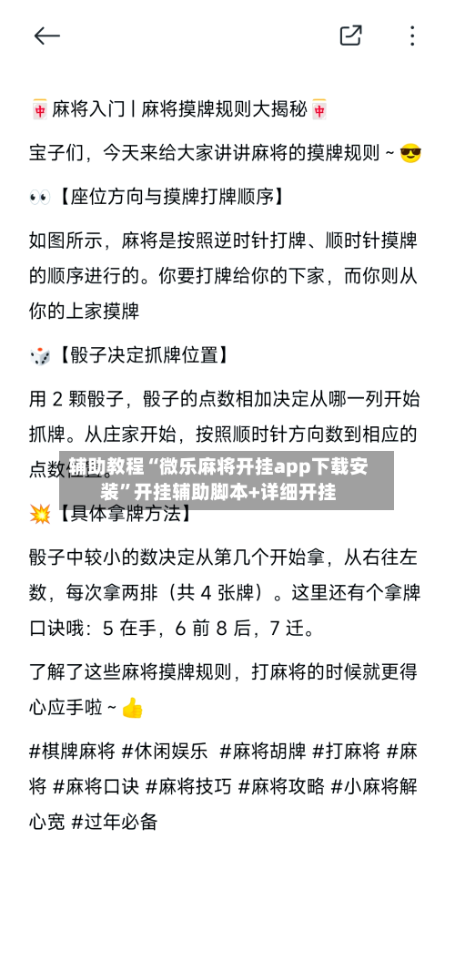 辅助教程“微乐麻将开挂app下载安装”开挂辅助脚本+详细开挂-第3张图片