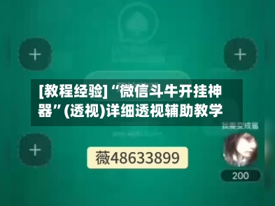 [教程经验]“微信斗牛开挂神器”(透视)详细透视辅助教学-第3张图片