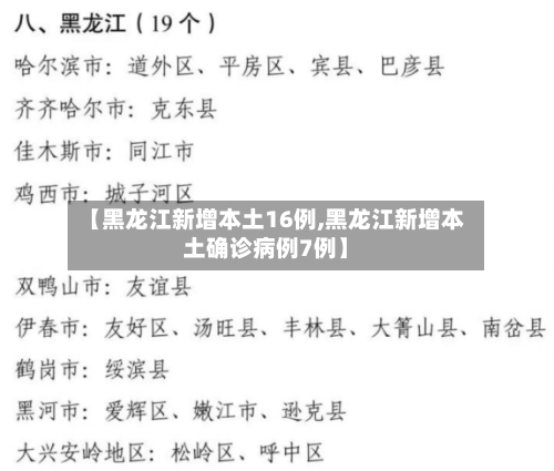 【黑龙江新增本土16例,黑龙江新增本土确诊病例7例】-第1张图片