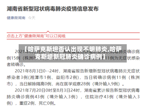 【哈萨克斯坦否认出现不明肺炎,哈萨克斯坦新冠肺炎确诊病例】-第2张图片