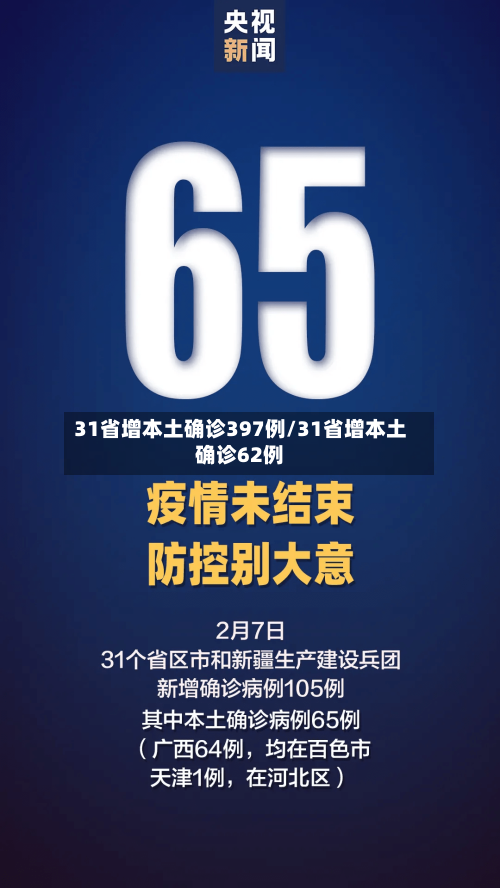 31省增本土确诊397例/31省增本土确诊62例-第1张图片