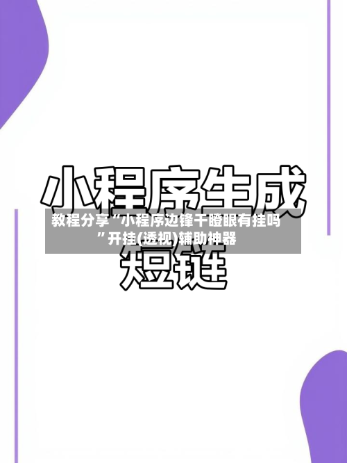 教程分享“小程序边锋干瞪眼有挂吗”开挂(透视)辅助神器-第2张图片