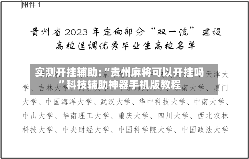 实测开挂辅助:“贵州麻将可以开挂吗”科技辅助神器手机版教程-第2张图片