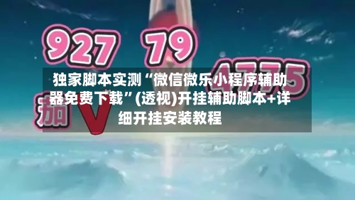 独家脚本实测“微信微乐小程序辅助器免费下载”(透视)开挂辅助脚本+详细开挂安装教程-第1张图片