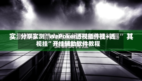 分享实测“WePoker透视插件挂+透视挂	”开挂辅助软件教程-第2张图片