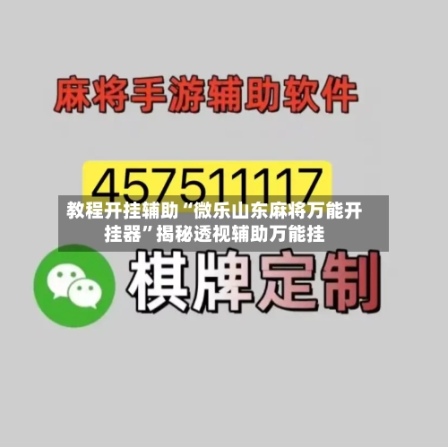 教程开挂辅助“微乐山东麻将万能开挂器”揭秘透视辅助万能挂-第3张图片