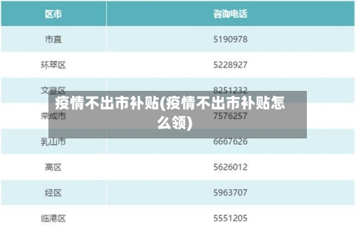 疫情不出市补贴(疫情不出市补贴怎么领)-第2张图片