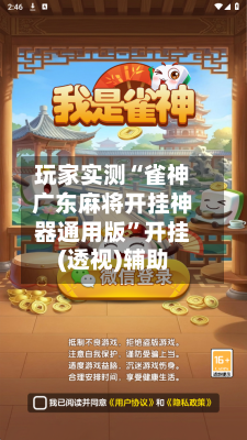 玩家实测“雀神广东麻将开挂神器通用版	”开挂(透视)辅助-第3张图片