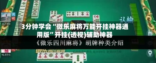 3分钟学会“微乐麻将万能开挂神器通用版	”开挂(透视)辅助神器-第2张图片