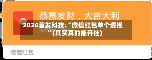 2026首发科技:“微信红包单个透视”(其实真的能开挂)-第2张图片