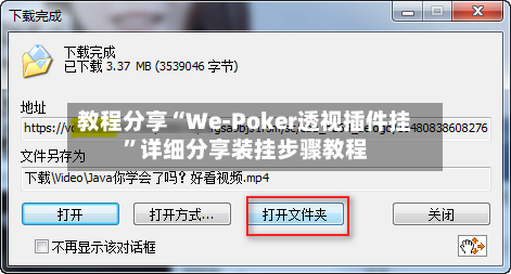 教程分享“We-Poker透视插件挂”详细分享装挂步骤教程-第1张图片