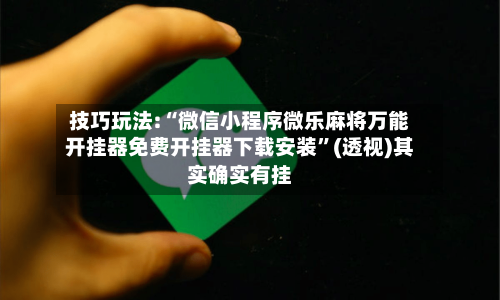 技巧玩法:“微信小程序微乐麻将万能开挂器免费开挂器下载安装”(透视)其实确实有挂-第1张图片