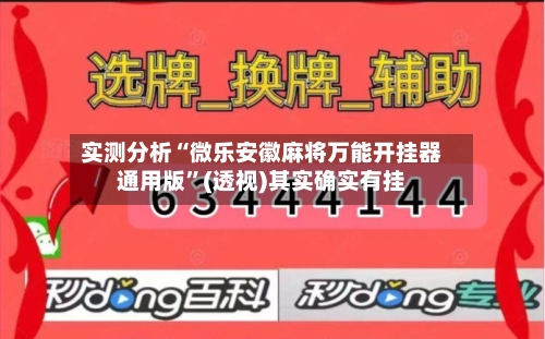 实测分析“微乐安徽麻将万能开挂器通用版”(透视)其实确实有挂-第3张图片