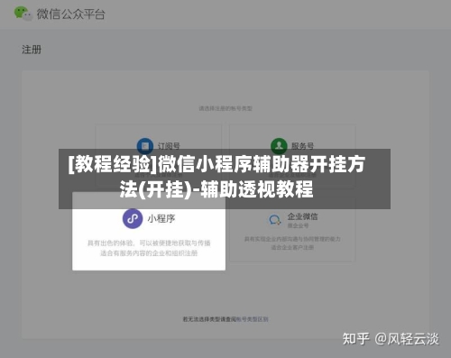 [教程经验]微信小程序辅助器开挂方法(开挂)-辅助透视教程-第1张图片