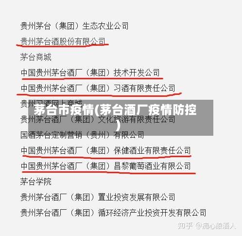 茅台市疫情(茅台酒厂疫情防控)-第2张图片