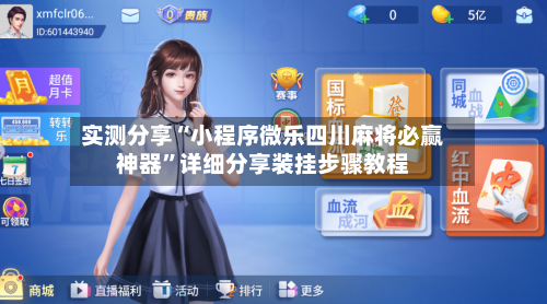 实测分享“小程序微乐四川麻将必赢神器”详细分享装挂步骤教程-第3张图片